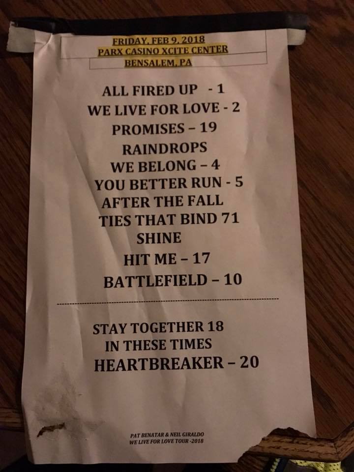 Peekskill Setlist 2/20/2018 by Gina Hunter